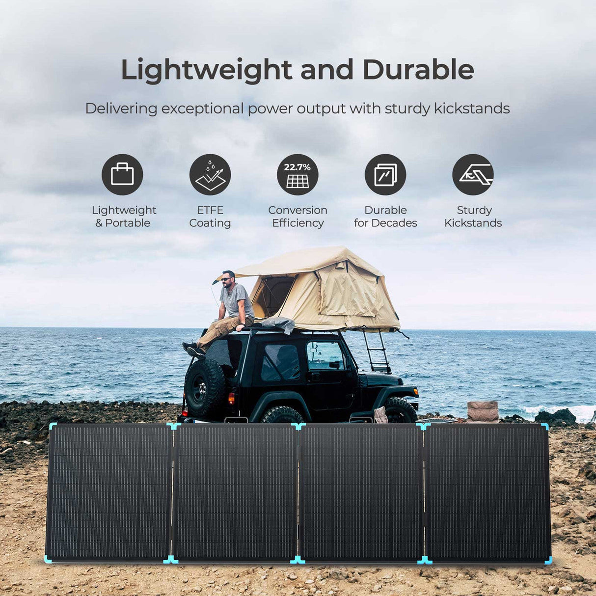 12V 400W Składany Panel Solarny Przenośny Zestaw do Kampera i Stacji Zasilania