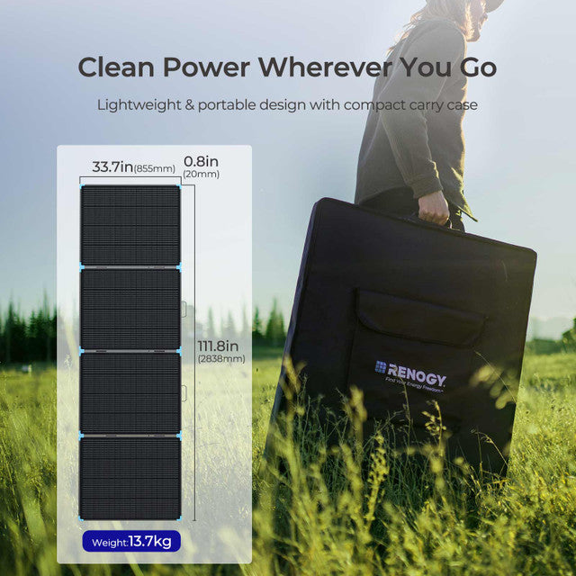 12V 400W Składany Panel Solarny Przenośny Zestaw do Kampera i Stacji Zasilania
