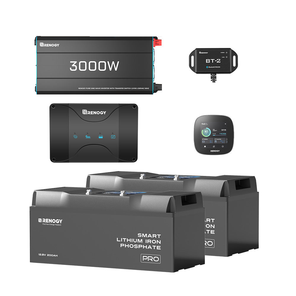 5,12 kWh Zestaw Solarny Fotowoltaiczny Off-Grid | 2x200Ah Akumulator LiFePO4 Smart, 3000W Inwerter