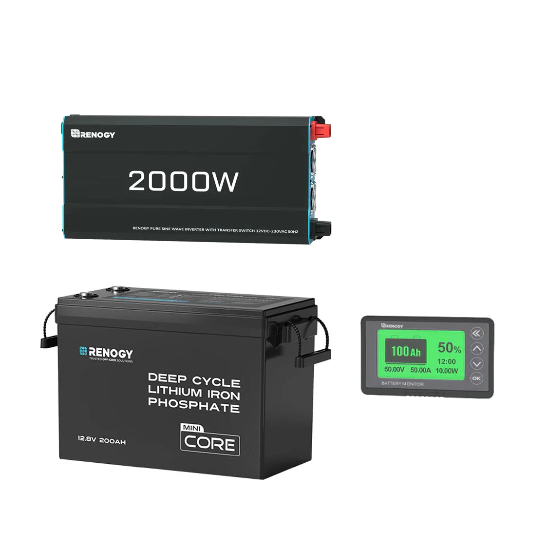 Kit de Energía para Caravana 2,56 kWh | Batería LiFePO₄ 200Ah, Inversor 2000 W