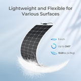 12V 200W Elastyczny Panel Solarny Monokrystaliczny do Kampera, Łodzi i Off-Grid