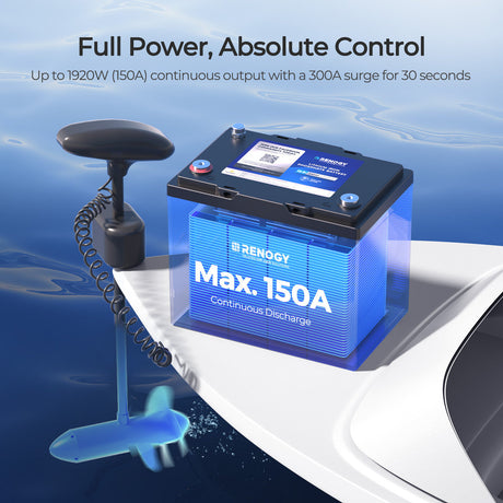 Core - 12V 100Ah Trolling Motor Group 24 LiFePO4 Batería w/ Bluetooth