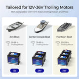 Core - 12V 100Ah Trolling Motor Group 24 LiFePO4 Batería w/ Bluetooth