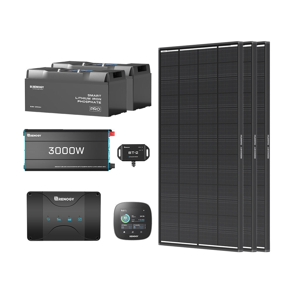 5,12  kWh Zestaw Solarny Fotowoltaiczny Off-Grid | 2x200Ah Akumulator LiFePO4 Smart, 3000W Inwerter
