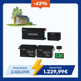 Kit de Energía para Caravana 5,12 kWh |  2x200Ah Batería LiFePO₄, 3000 W Inversor